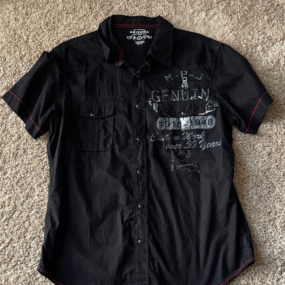 Arizona Jean Company Black Graphic Men's Shirt